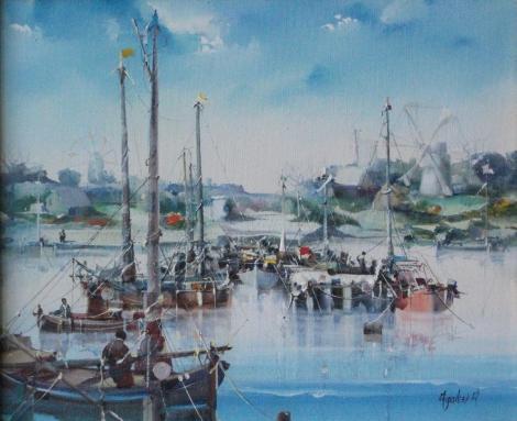 Harbour Estuary with Windmills (SOLD)